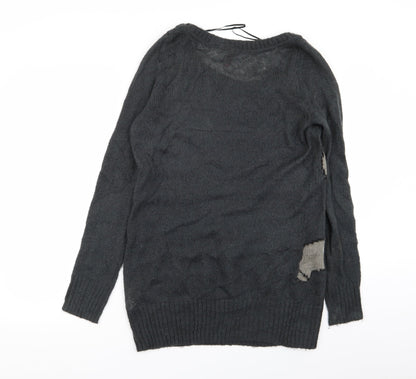 Divided by H&M Womens Grey Animal Print  Pullover Jumper Size 12