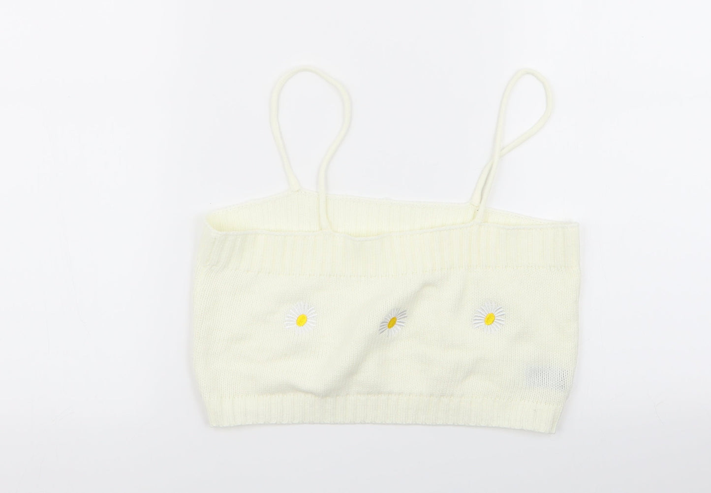 SheIn Womens Ivory Floral  Basic Tank Size M