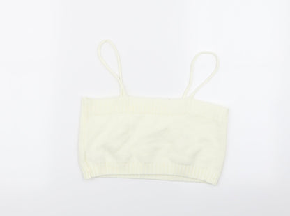 SheIn Womens Ivory Floral  Basic Tank Size M