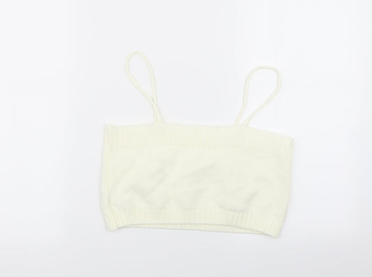 SheIn Womens Ivory Floral  Basic Tank Size M