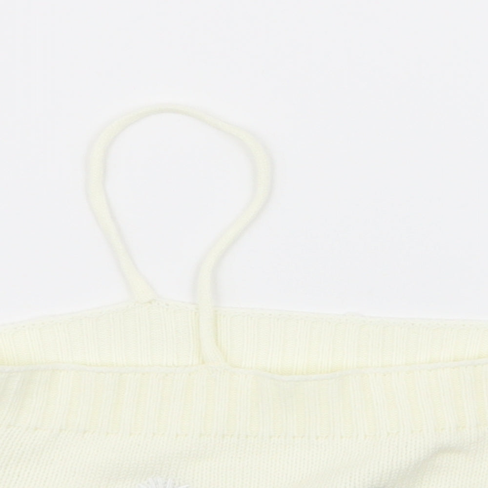 SheIn Womens Ivory Floral  Basic Tank Size M