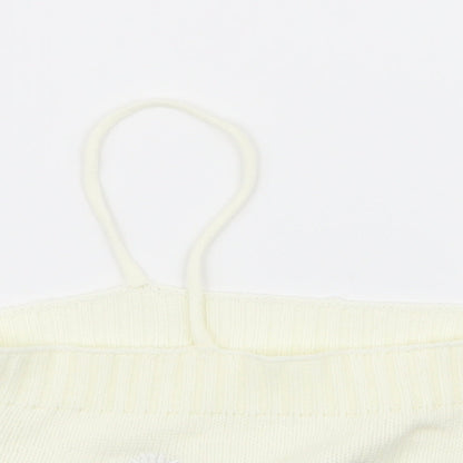 SheIn Womens Ivory Floral  Basic Tank Size M