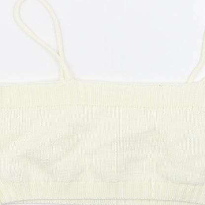 SheIn Womens Ivory Floral  Basic Tank Size M