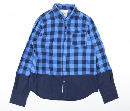 Mens UK Size L Native Youth Blue  Button-Up Long Sleeve Casual Shirt