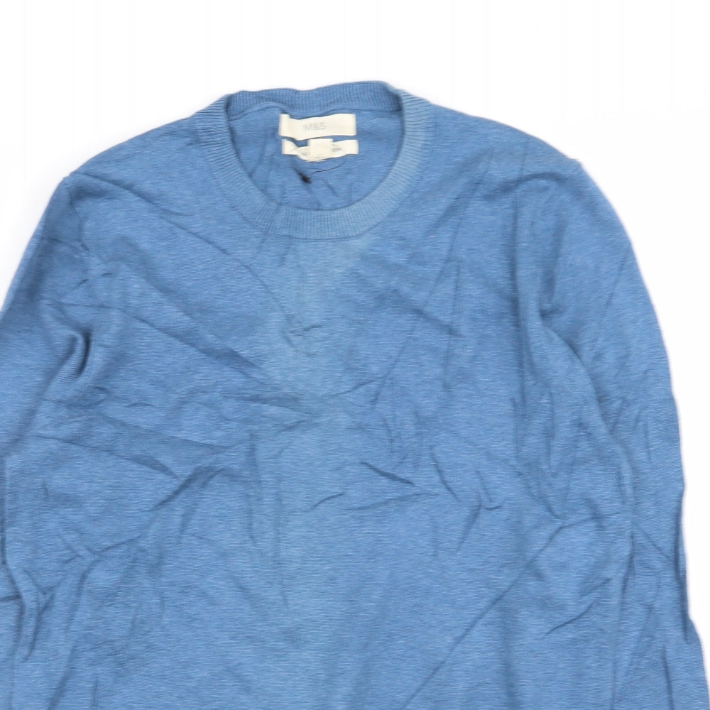 M&S Mens Blue   Pullover Jumper Size S