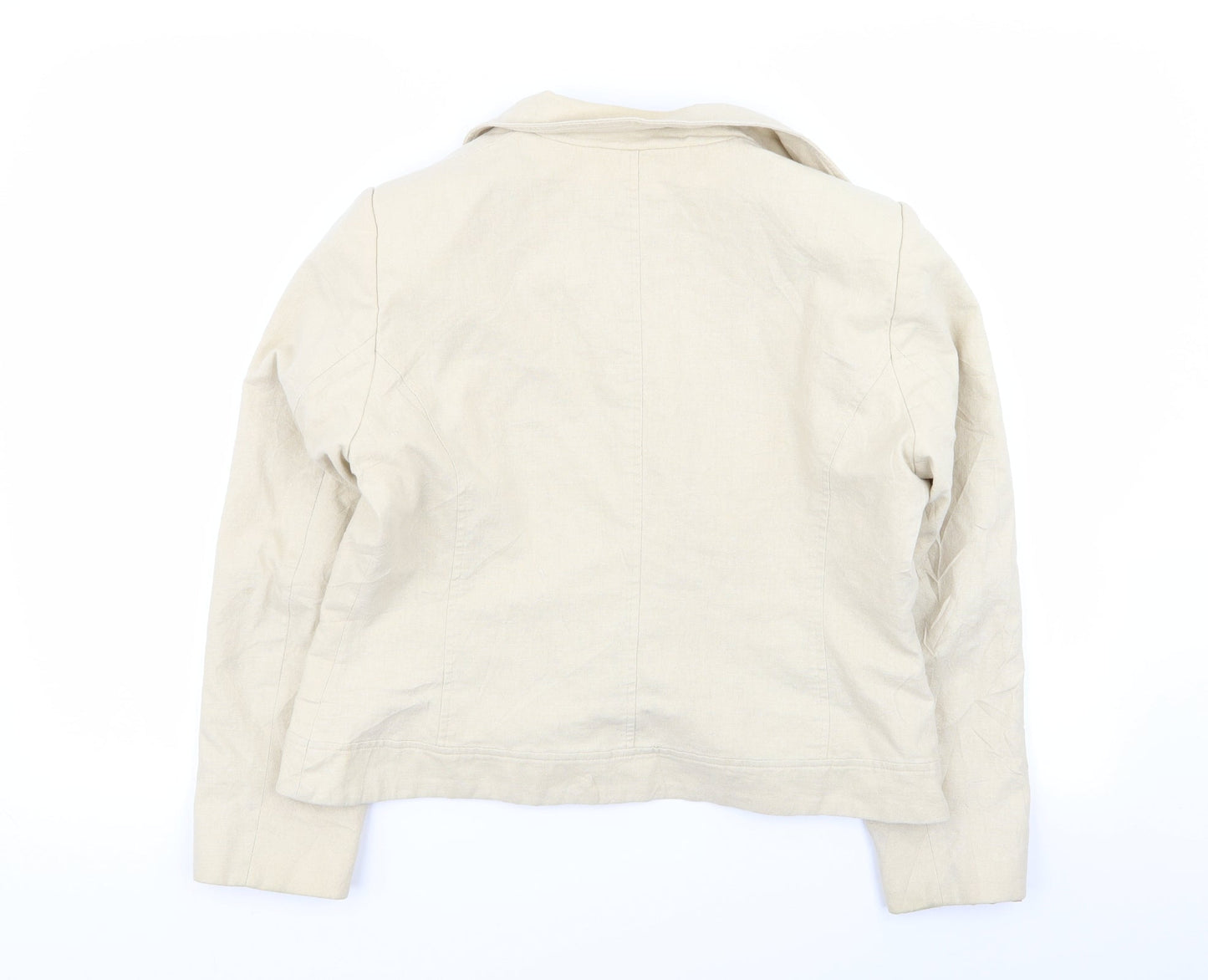 Klass Womens Beige Floral  Jacket Blazer Size 14