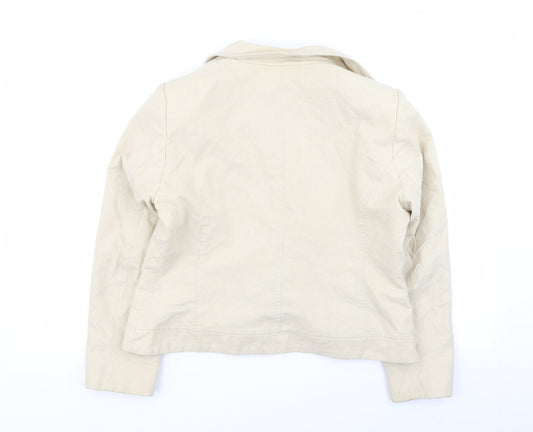 Klass Womens Beige Floral  Jacket Blazer Size 14