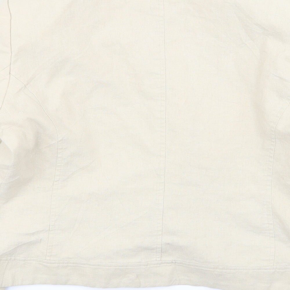 Klass Womens Beige Floral  Jacket Blazer Size 14