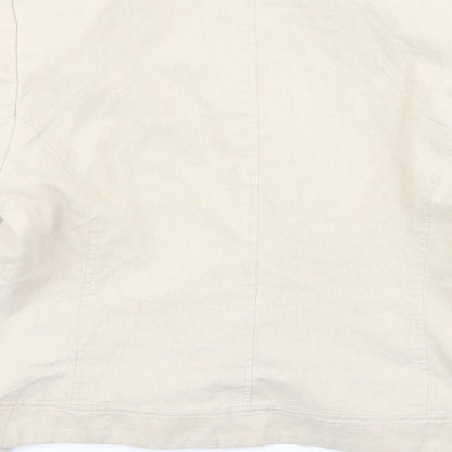 Klass Womens Beige Floral  Jacket Blazer Size 14