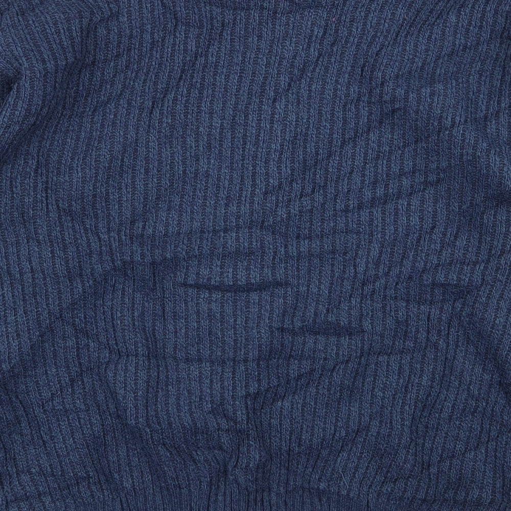 Carbou Mens Blue Geometric  Full Zip Jumper Size L