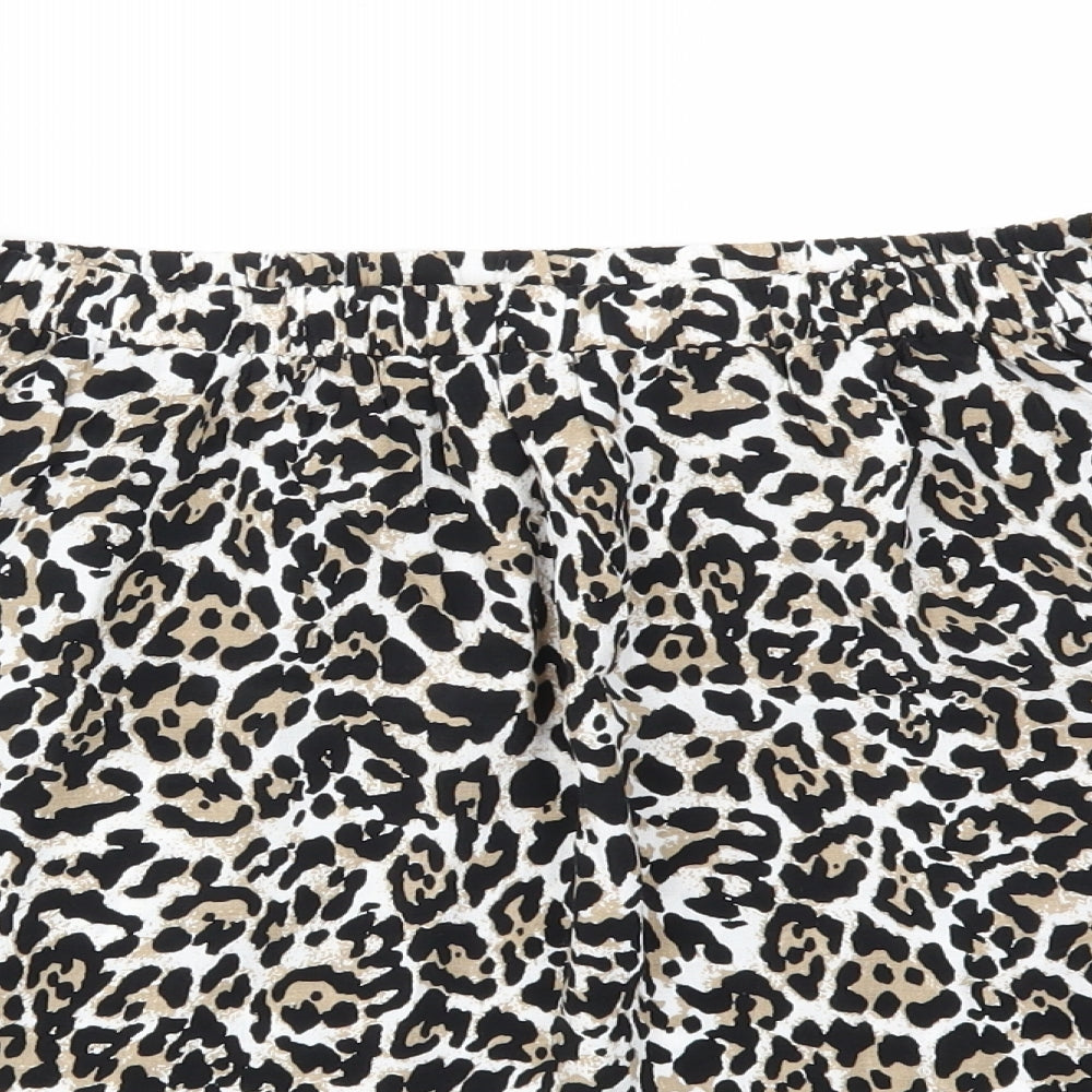 Papaya Womens Brown Animal Print  Basic Blouse Size 8