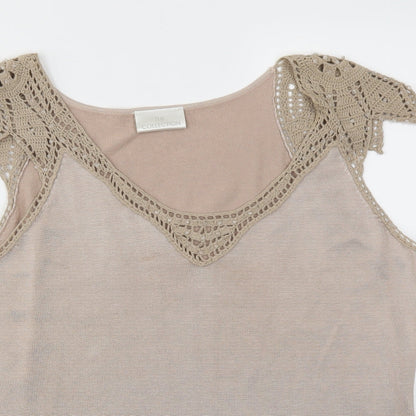Womens UK Size 18 The Collection Gold Basic T-Shirt
