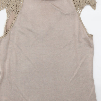 Womens UK Size 18 The Collection Gold Basic T-Shirt
