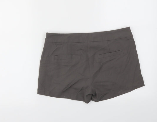 VILA Womens Grey Houndstooth  Cut-Off Shorts Size S