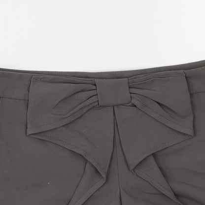 VILA Womens Grey Houndstooth  Cut-Off Shorts Size S
