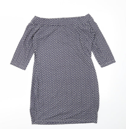 Primark Womens Blue Geometric  Fit & Flare  Size 14