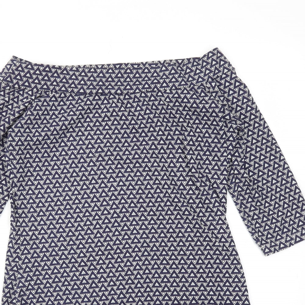 Primark Womens Blue Geometric  Fit & Flare  Size 14