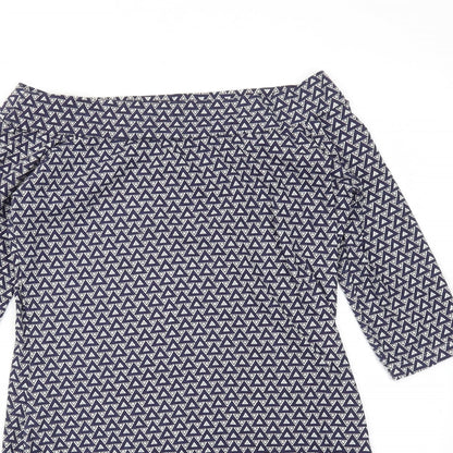 Primark Womens Blue Geometric  Fit & Flare  Size 14