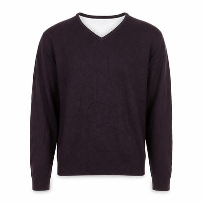 Front view of Vintage Garment men’s purple pullover sweatshirt, size L