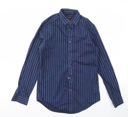 St George Mens Blue Striped   T-Shirt Size 15