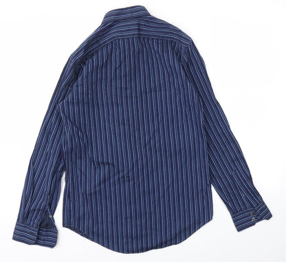 St George Mens Blue Striped   T-Shirt Size 15