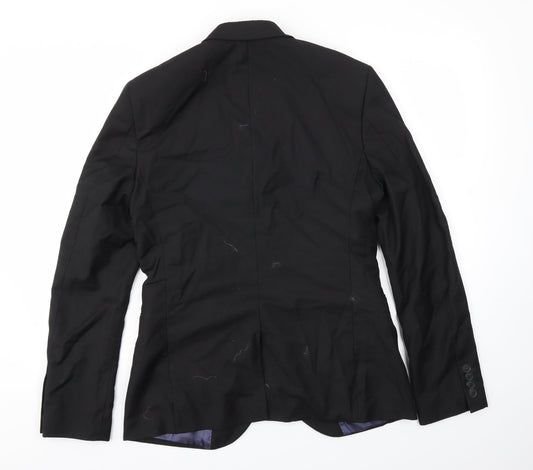 Mens UK Size 38 Topman Regular Black Suit Jacket