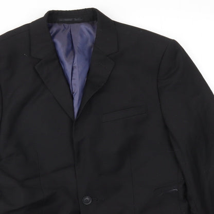 Mens UK Size 38 Topman Regular Black Suit Jacket