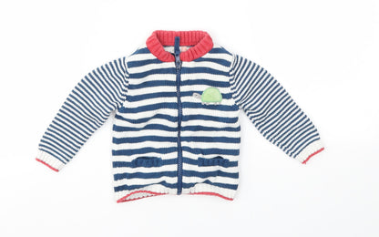 jhon lewis  Boys Blue Striped  Basic Jacket Jacket Size 3-6 Months