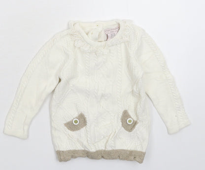 Catherine Malandrino Baby White  Knit Pullover Jumper Size 6-9 Months