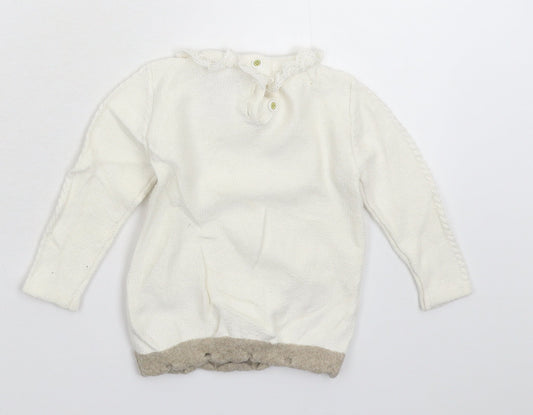 Catherine Malandrino Baby White  Knit Pullover Jumper Size 6-9 Months