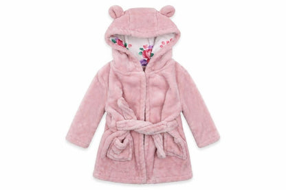 TU Girls Pink Solid Fleece Kimono Robe Size 3-6 Months