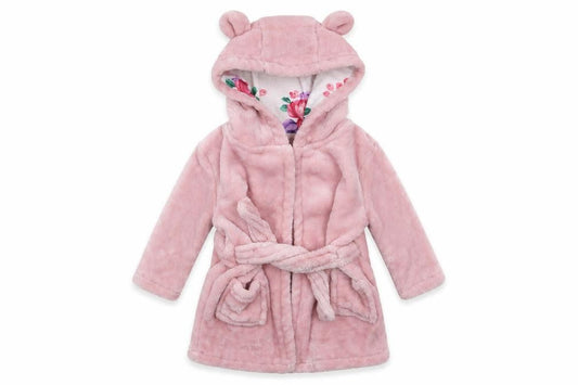 TU Girls Pink Solid Fleece Kimono Robe Size 3-6 Months