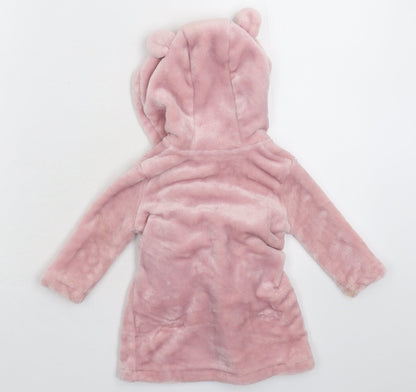 TU Girls Pink Solid Fleece Kimono Robe Size 3-6 Months