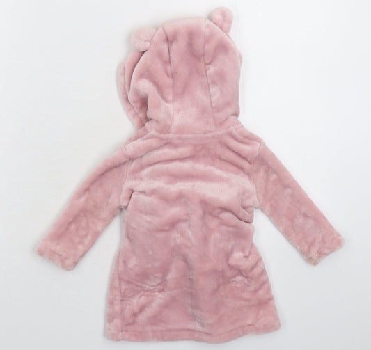TU Girls Pink Solid Fleece Kimono Robe Size 3-6 Months