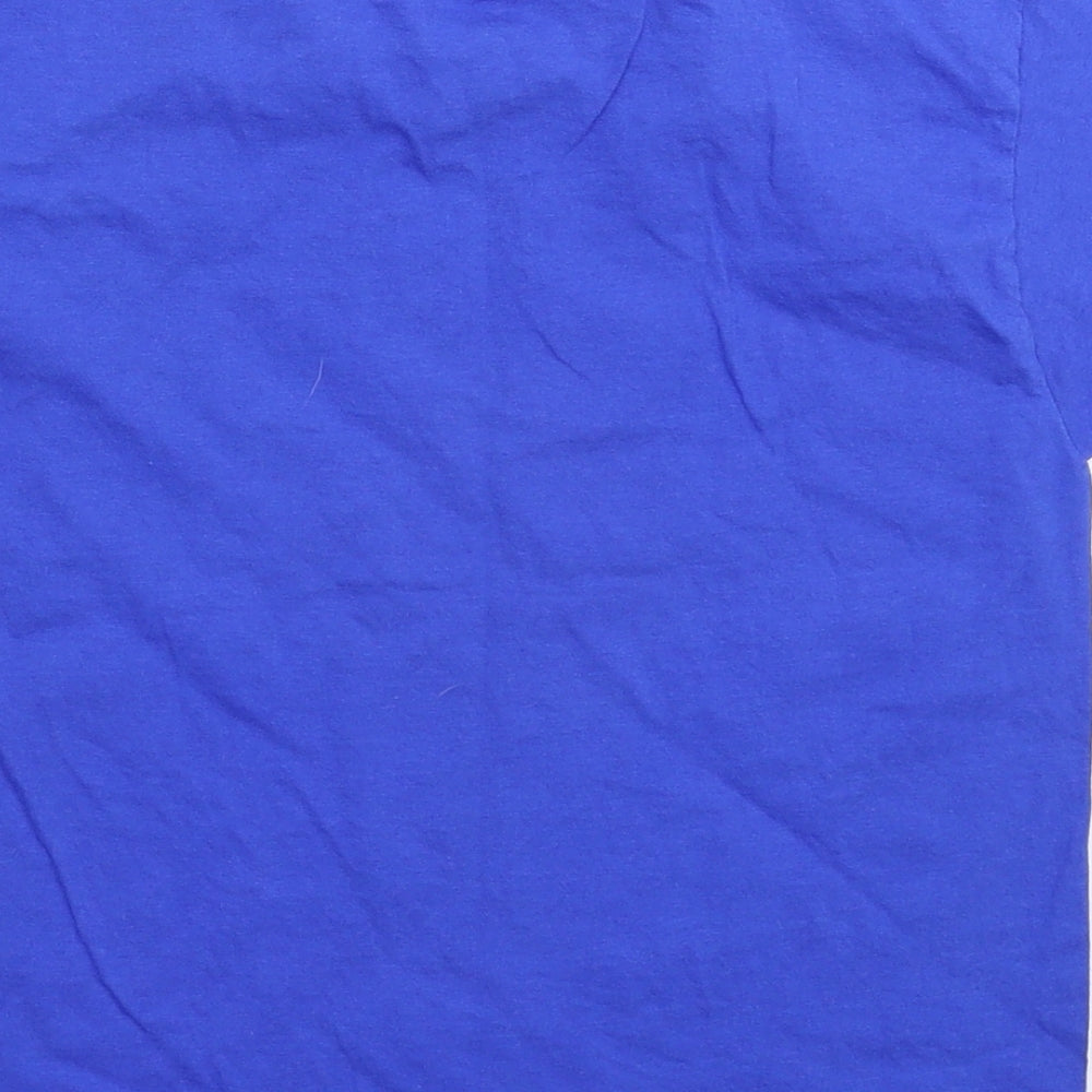 Fruit of the Loom Girls Blue Polka Dot  Basic T-Shirt Size 5-6 Years