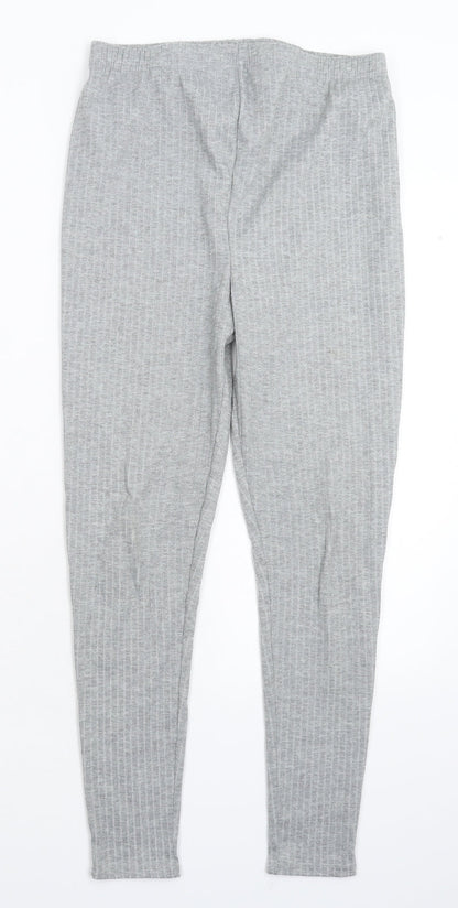 Boohoo Womens Grey   Capri Leggings Size 8 L27 in