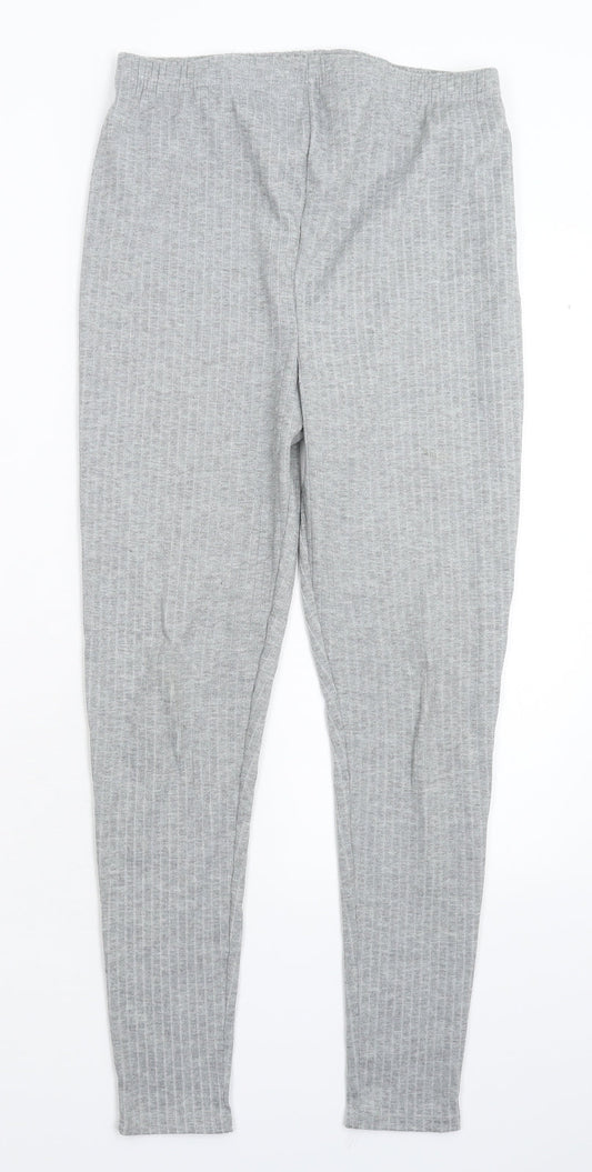Boohoo Womens Grey   Capri Leggings Size 8 L27 in