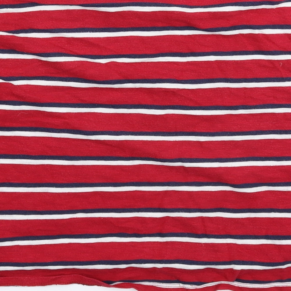 Hollister Womens Red Striped  Pullover Sweatshirt Size M  - Oversized