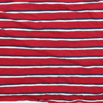 Hollister Womens Red Striped  Pullover Sweatshirt Size M  - Oversized