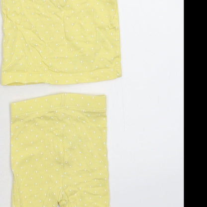 Mini Club Girls Yellow Spotted  Babydoll Pyjama Set Size 0-3 Months