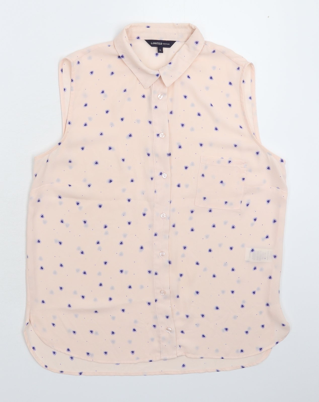 Womens UK Size 12 Marks and Spencer Beige Basic Button-Up