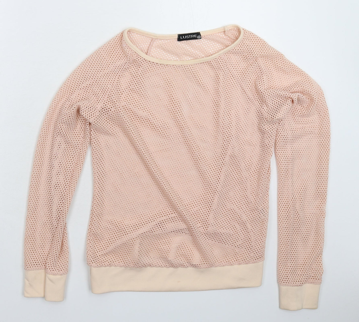 Lustre Womens Beige   Basic T-Shirt Size 8