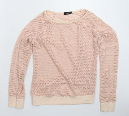 Lustre Womens Beige   Basic T-Shirt Size 8