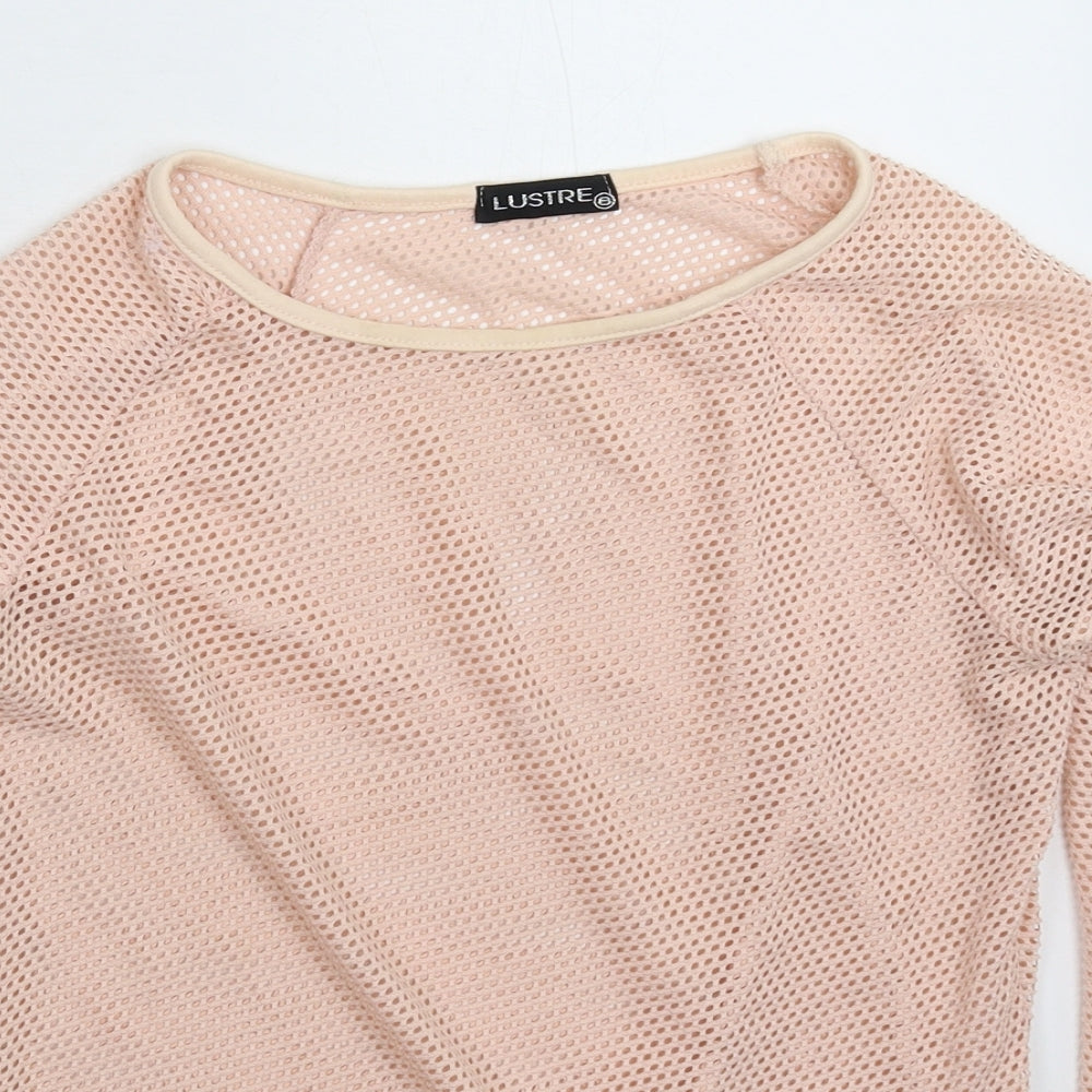 Lustre Womens Beige   Basic T-Shirt Size 8