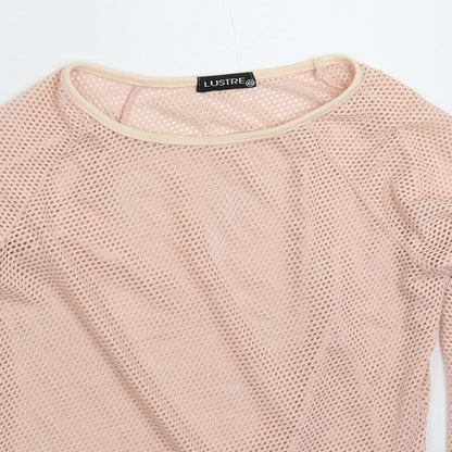 Lustre Womens Beige   Basic T-Shirt Size 8