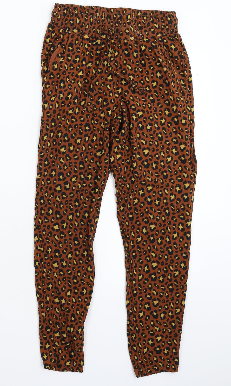 Primark Womens Multicoloured Animal Print  Trousers  Size 8 L25 in
