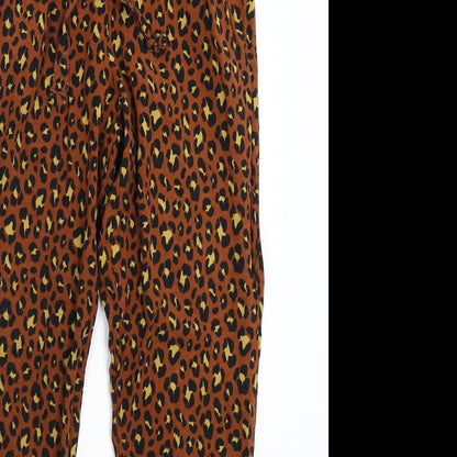Primark Womens Multicoloured Animal Print  Trousers  Size 8 L25 in