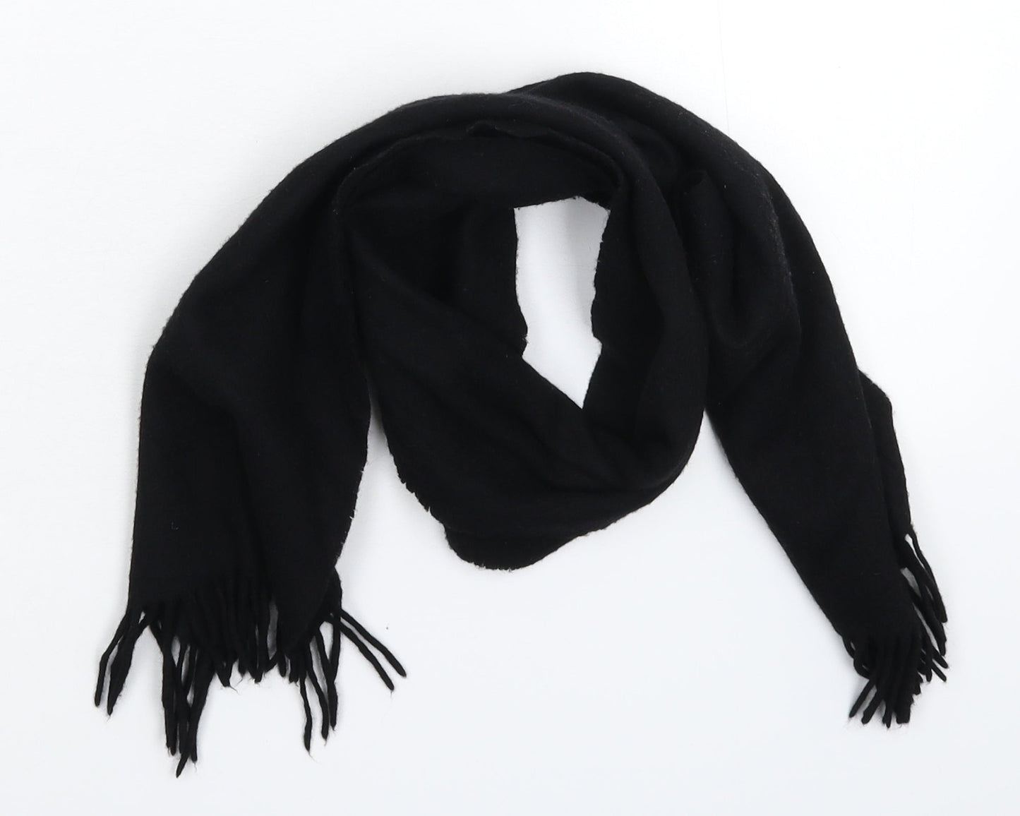 Preworn Unisex Black  Knit Scarf  One Size