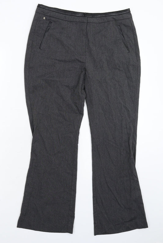 Per Una Womens Grey   Trousers  Size 12 L28 in
