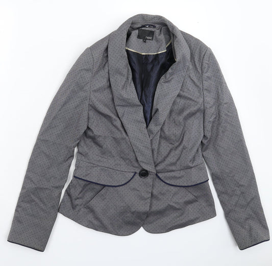 NEXT Womens Grey Spotted  Jacket Blazer Size 12